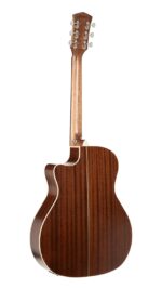 Cort Essence Series ES-GA4 Grand Auditorium Cutaway Acoustic Electric Guitar, Black Top Semi Gloss (GA4BTSG)