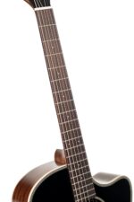 Cort Essence Series ES-GA4 Grand Auditorium Cutaway Acoustic Electric Guitar, Black Top Semi Gloss (GA4BTSG)