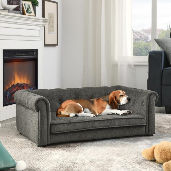 Cama para perros KEIKI HT00685 elevada 39.5 pulgadas gris oscuro con patas