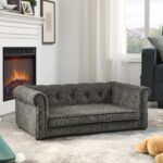 Cama para perros KEIKI HT00685 elevada 39.5 pulgadas gris oscuro con patas