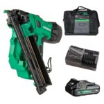 Metabo HPT 18V MultiVolt Brushless Pro Kit de pistola de clavos angulado de calibre 15, pistola de clavos de calibre 15,