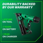 Metabo HPT 18V MultiVolt Brushless Pro Kit de pistola de clavos angulado de calibre 15, pistola de clavos de calibre 15,