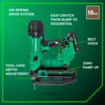 Metabo HPT 18V MultiVolt Brushless Pro 16-GA Kit de clavadora de acabado recto, clavador de acabado de calibre 16, herra