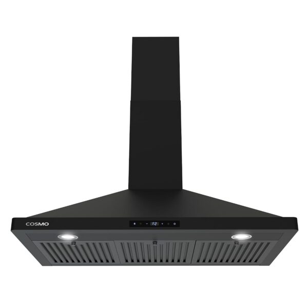 Campana extractora Vista Coll 380 CFM de 36 pulgadas para montaje en pared, LED, negro mate