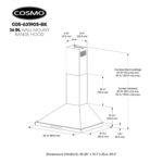 Campana extractora Vista Coll 380 CFM de 36 pulgadas para montaje en pared, LED, negro mate