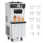 Máquina comercial para hacer helados de servicio suave de 2+1 sabor, 5.8-7.9 galones/hora Máquina vertical de servicio s