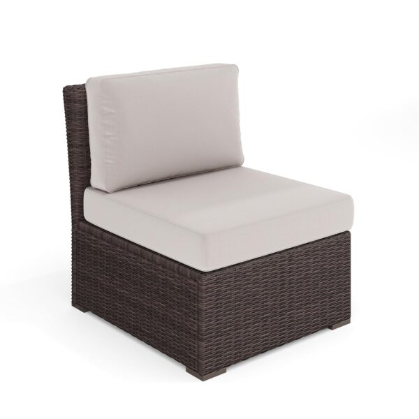 Sofá Modular Martha Stewart Bedford LTS-6223-BR-MS Mimbre de Ratán Marrón con Cojines Bronceados 25 x 32 x 30 pulgadas