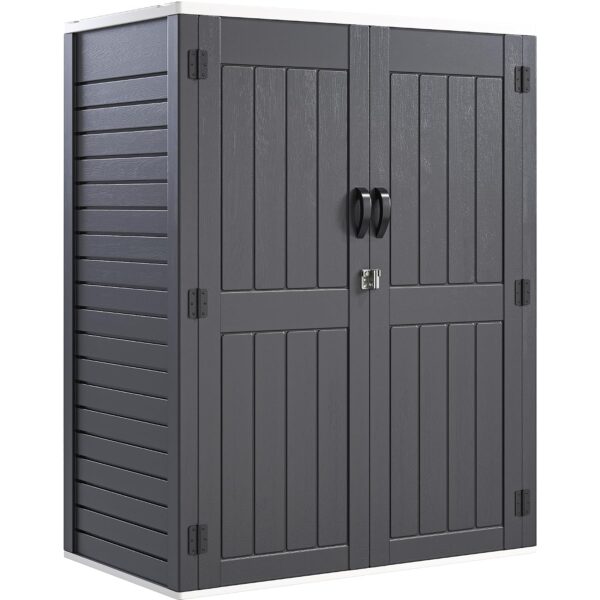 Cobertizo de Almacenamiento Alto YITAHOME MAYIHgsUIT 59 Pies Cúbicos Resina Impermeable Gris Oscuro