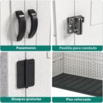 Cobertizo de Almacenamiento Exterior YITAHOME MAYIHx0IOK Vertical de Resina 59 Pies Cúbicos con Cerradura Gris Claro
