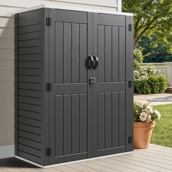 Cobertizo de Almacenamiento Vertical YITAHOME MAYIH6l3vm 59 Pies Cúbicos Resina Gris Oscuro