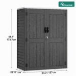 Cobertizo de Almacenamiento Vertical YITAHOME MAYIH6l3vm 59 Pies Cúbicos Resina Gris Oscuro