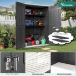 Cobertizo de Almacenamiento Vertical YITAHOME MAYIH6l3vm 59 Pies Cúbicos Resina Gris Oscuro