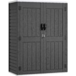 Cobertizo de Almacenamiento Vertical YITAHOME MAYIH6l3vm 59 Pies Cúbicos Resina Gris Oscuro