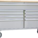 GarveeTech Caja de herramientas de 61 pulgadas, caja de herramientas móvil con 9 cajones, armario rodante con ruedas, si