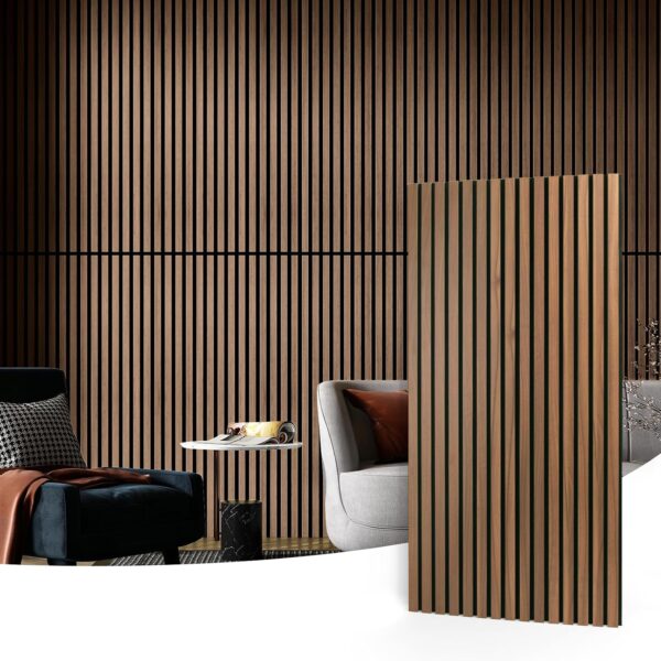 Art3d Paquete de 4 paneles acústicos de listones de madera de 47.2 x 23.6 pulgadas para pared y techo, panel de absorció