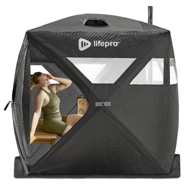Tienda de Sauna LifePro ZenZone LP ZENZN BLK V1 para 4 Personas Polialgodón 70.8 x 70.8 x 70.8 Pulgadas