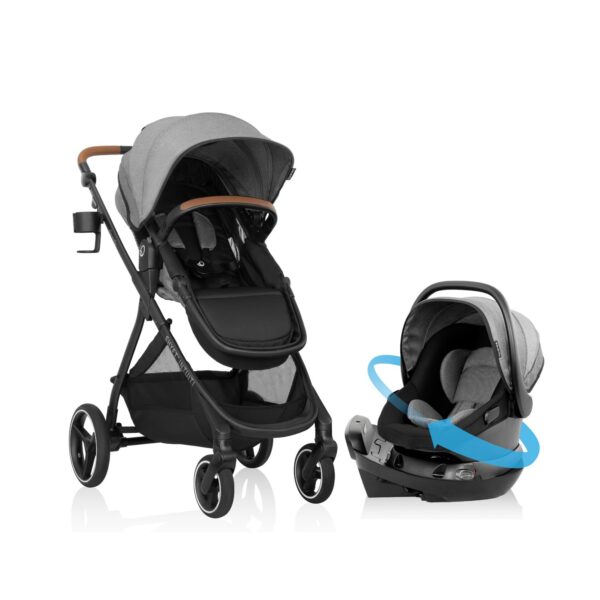 Sistema de viaje Evenflo Shyft Intuiti con asiento de automóvil infantil giratorio Revolve180 LiteMax NXT modelo TS10021