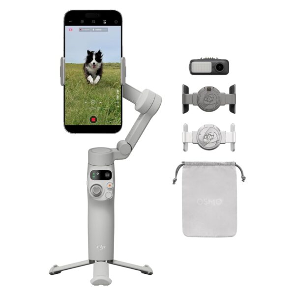 DJI Osmo Mobile 7 Estabilizador de Cardán de 3 Ejes para Teléfono con Trípode Integrado y Kit de Seguimiento