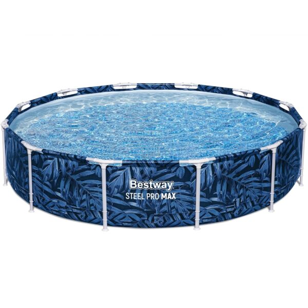 Piscina Redonda Bestway Steel Pro MAX 561REE 12 pies x 30 pulgadas con Bomba de Filtro y Marco de Acero