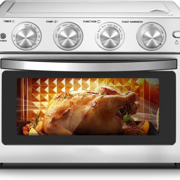Geek Chef Horno freidora de aire de 26 cuartos, gran freidora de aire, horno tostador con función de hornear, asar, pizz