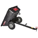 Brinly Carro utilitario de polietileno resistente de 10 pies cúbicos y 650 lb para remolque con enganche magnético y caj