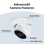 Sistema de cámara de seguridad Swann AdvancedX™ NVR 4K con cable, 8 canales, 4 cámaras domo PoE para exterior, almacenam