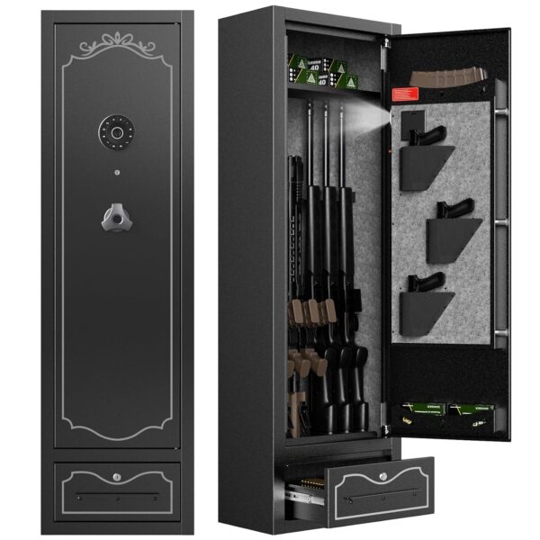 Zevemomo 8 cajas fuertes para armas, seguras para rifles, caja fuerte para pistola larga para el hogar, armarios de arma