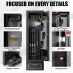 Zevemomo 8 cajas fuertes para armas, seguras para rifles, caja fuerte para pistola larga para el hogar, armarios de arma