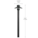 Luz de camino Kichler 15506BKB de latón negro 12V 17.25 pulgadas x 4.25 pulgadas
