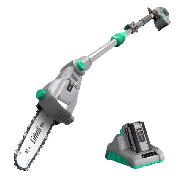 Sierra de Pértiga Inalámbrica LiTHELi U1PS58000-new 40V 2.5Ah 10 Pulgadas Velocidad de Corte 16 Pies por Segundo
