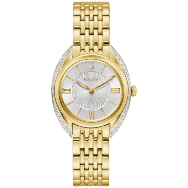 Reloj Bulova Classic Diamond 98R298 para Mujer Acero Inoxidable Dorado 16 Diamantes Cristal de Zafiro 30 milímetros