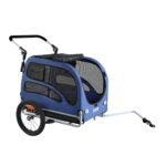 Remolque de Bicicleta para Perros VEVOR 2 en 1 Cochecito para Mascotas Soporta hasta 100 Libras Marco Plegable Ruedas de
