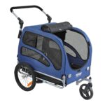 Remolque de Bicicleta para Perros VEVOR 2 en 1 Cochecito para Mascotas Soporta hasta 100 Libras Marco Plegable Ruedas de