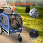 Remolque de Bicicleta para Perros VEVOR 2 en 1 Cochecito para Mascotas Soporta hasta 100 Libras Marco Plegable Ruedas de