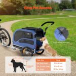 Remolque de Bicicleta para Perros VEVOR 2 en 1 Cochecito para Mascotas Soporta hasta 100 Libras Marco Plegable Ruedas de