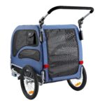 Remolque de Bicicleta para Perros VEVOR 2 en 1 Cochecito para Mascotas Soporta hasta 100 Libras Marco Plegable Ruedas de