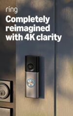 Videotimbre cableado Ring Pro (modelo más reciente): Retinal 4K con video de gran angular, zoom 10x mejorado y visión ba