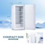 Electactic Congelador vertical de 6.0 pies cúbicos, congelador pequeño con termostato ajustable, estantes de vidrio extr