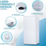Electactic Congelador vertical de 6.0 pies cúbicos, congelador pequeño con termostato ajustable, estantes de vidrio extr