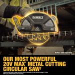 DEWALT 20 V MAX XR Sierra circular de corte de metal de 7-1/4 pulgadas (solo herramienta) (DCS383B)
