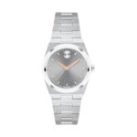 Reloj Movado Bold Quest Mini 3601290 28mm para Mujer Movimiento Cuarzo Suizo Caja Acero Inoxidable Esfera Gris Medio Cor