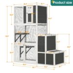 Casa para Gatos KEIKI CATHOUSECD03 Catio de Madera 3 Niveles 4 Plataformas 2 Puertas 70.9 Pulgadas Gris