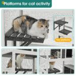Casa para Gatos KEIKI CATHOUSECD03 Catio de Madera 3 Niveles 4 Plataformas 2 Puertas 70.9 Pulgadas Gris