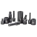 Sunex Tools 26102 - Juego de llaves de impacto maestro de bits hexagonales estándar y profundos de 6 puntos con eje de 1
