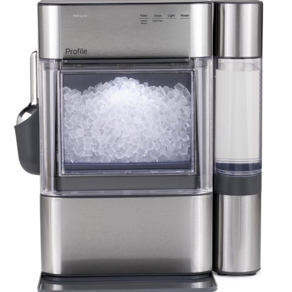 GE Profile Opal 2.0 Ultra Nugget - Máquina para hacer hielo con tanque lateral y filtro inhibidor de incrustaciones, pal