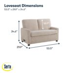 Sofá Cama Serta Darnold 114A064BGE Biplaza Extraíble 53.5 Pulgadas Dreamcoil Comfort Espuma Viscoelástica Tela de Pana B