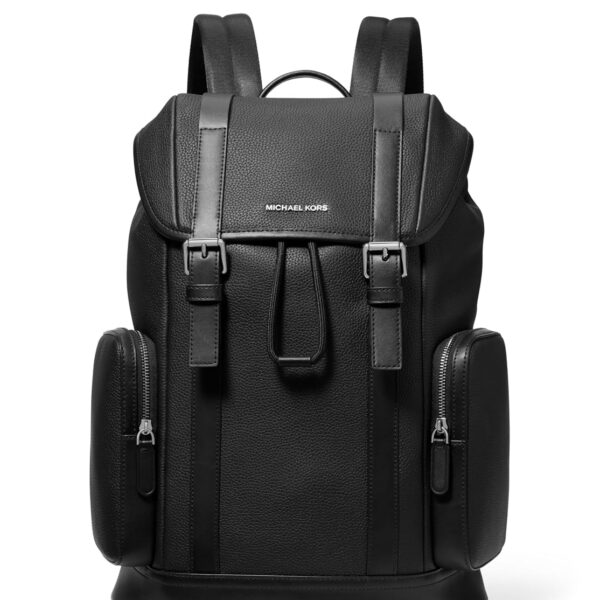 Mochila Michael Kors Hudson City 33S5LHDB8L-001 Cuero Tono Plata Negro 45 Litros