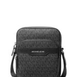 Bolsa de Vuelo Michael Kors Hudson Mini Doble Cremallera Tono Plata Negro 3 Litros