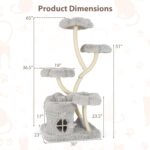 Árbol para Gatos PETSITE PTS10226CTPV 65 Pulgadas 4 Niveles Gris con Postes Rascadores de Sisal