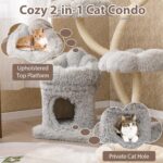 Árbol para Gatos PETSITE PTS10226CTPV 65 Pulgadas 4 Niveles Gris con Postes Rascadores de Sisal
